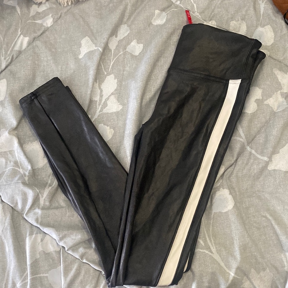 Spanx Black leather leggings